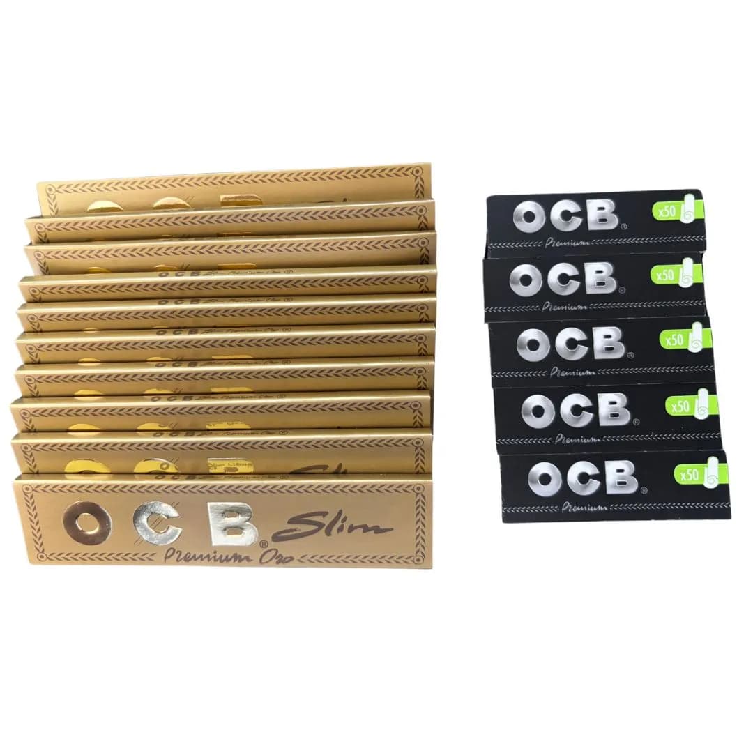 10 OCB Gold Kingsize Rolling Papers & 5 OCB Tips Booklets