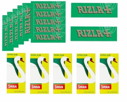 600 Rizla Green Papers & 600 Swan Extra Slim Filters