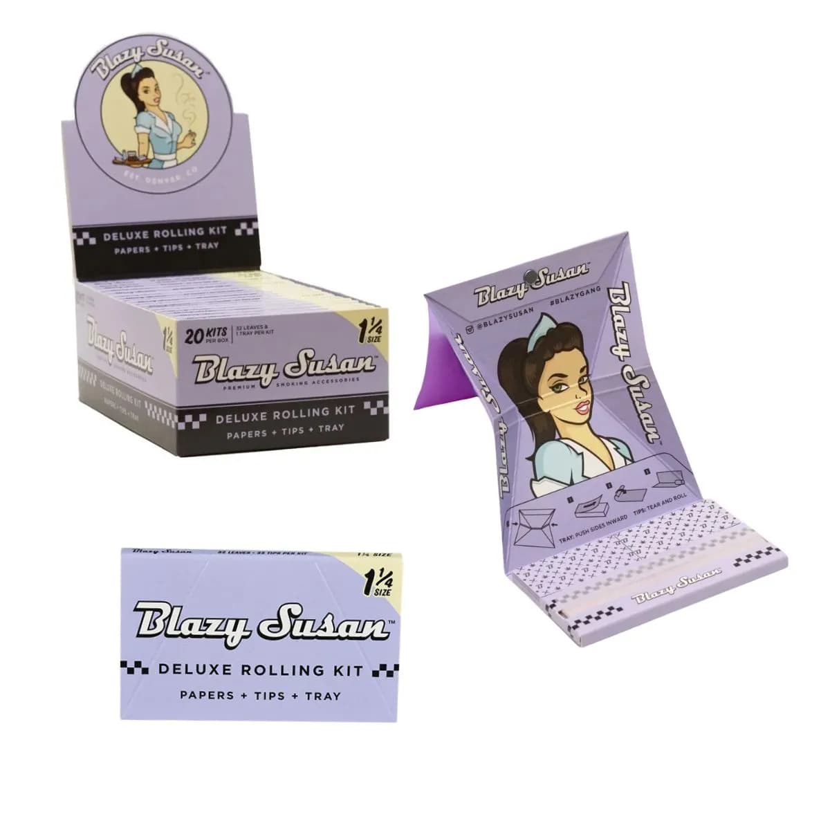 Blazy Susan Purple Deluxe Rolling Kit 1¼ - Papers Tips Tray