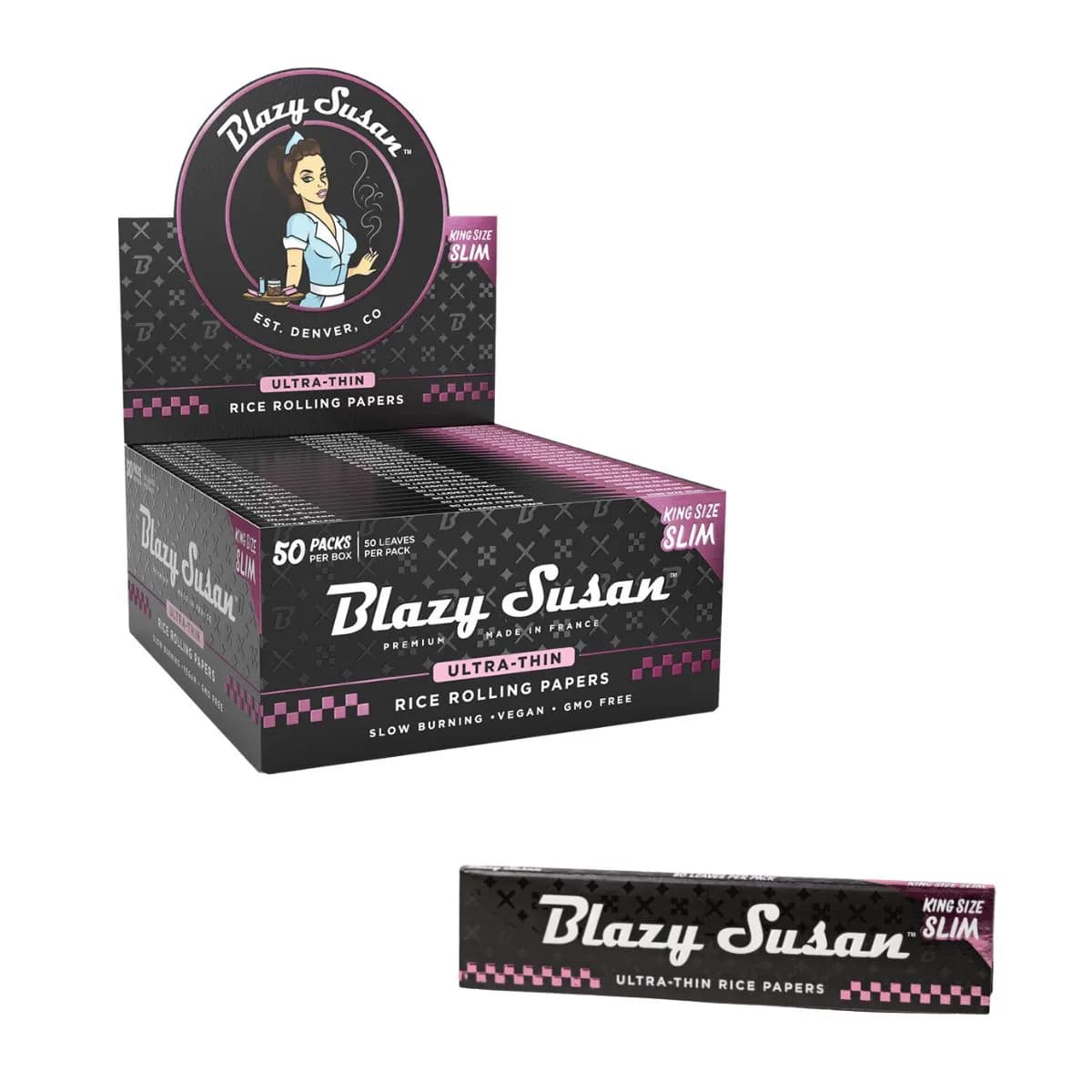 BLAZY SUSAN Ultra Thin Rice Rolling Papers King Size Slim