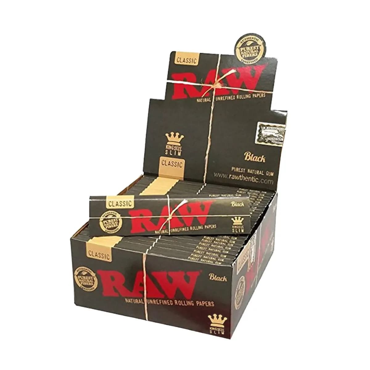 Full Sealed Box of 50 RAW Black King Size Slim Rolling Papers – Ultra Thin Bulk Pack