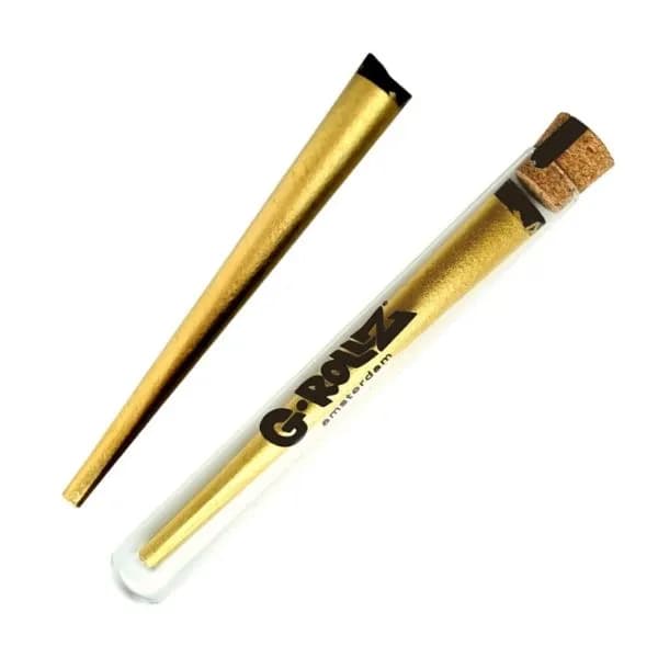 G-Rollz 24k Gold Pre-Rolled Cone in Glass Tube