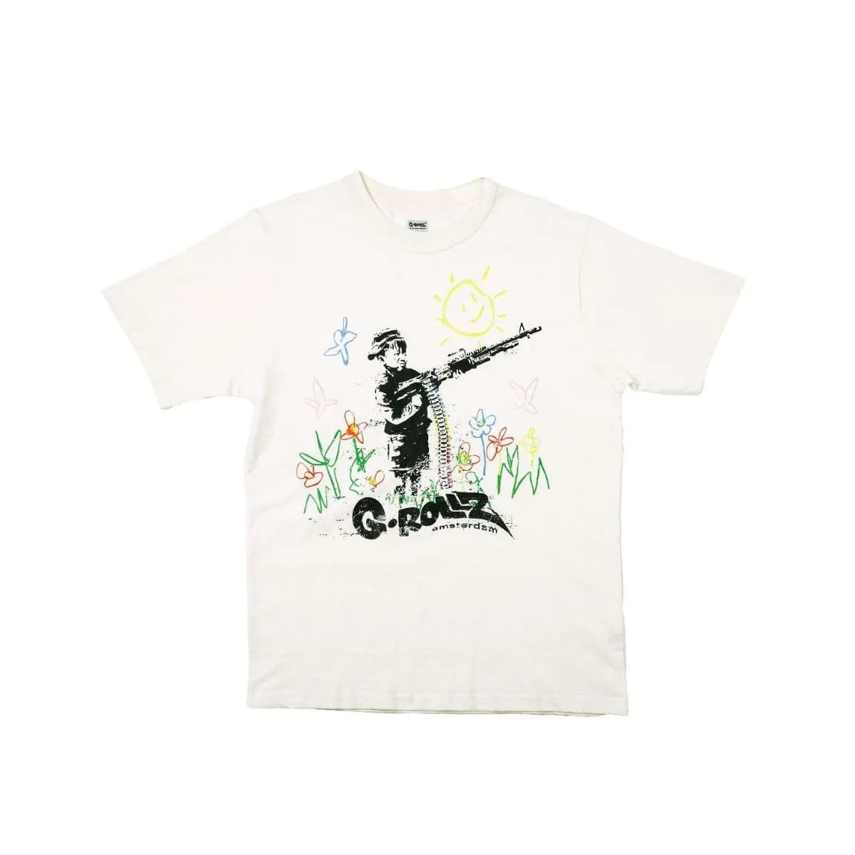 G-Rollz | Banksy's Graffiti 'Child Soldier' - White Tee