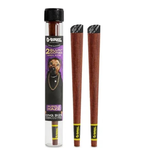 G-ROLLZ - Chamomile +Yerba Mate Blunt Cones - 2 Per Pack - Purple Haze