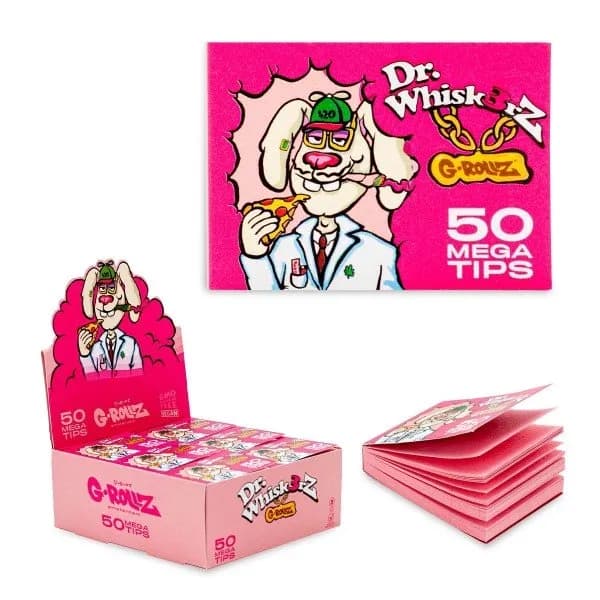 G-Rollz Dr Whiskerz Mega Wide Pink Roach Rolling Tips