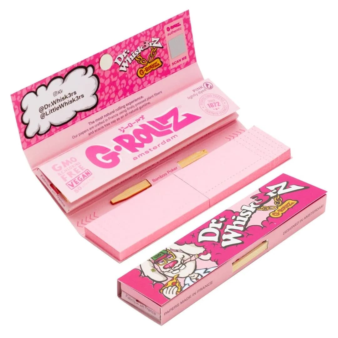 G-Rollz Dr Whiskerz Pink Kingsize Papers Tips & Poker