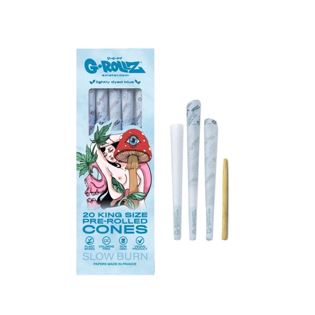 G-Rollz "Naked Shroom Blue" King Size Pre-Rolled Cones – 20 Count Collector’s Edition