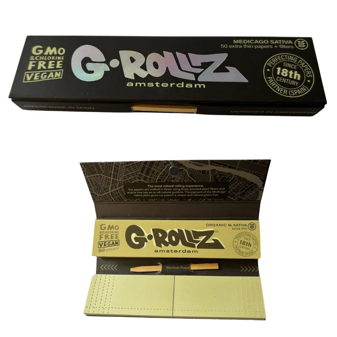 G-Rollz Natural Medicago Sativa Kingsize Papers, Tips and Poker