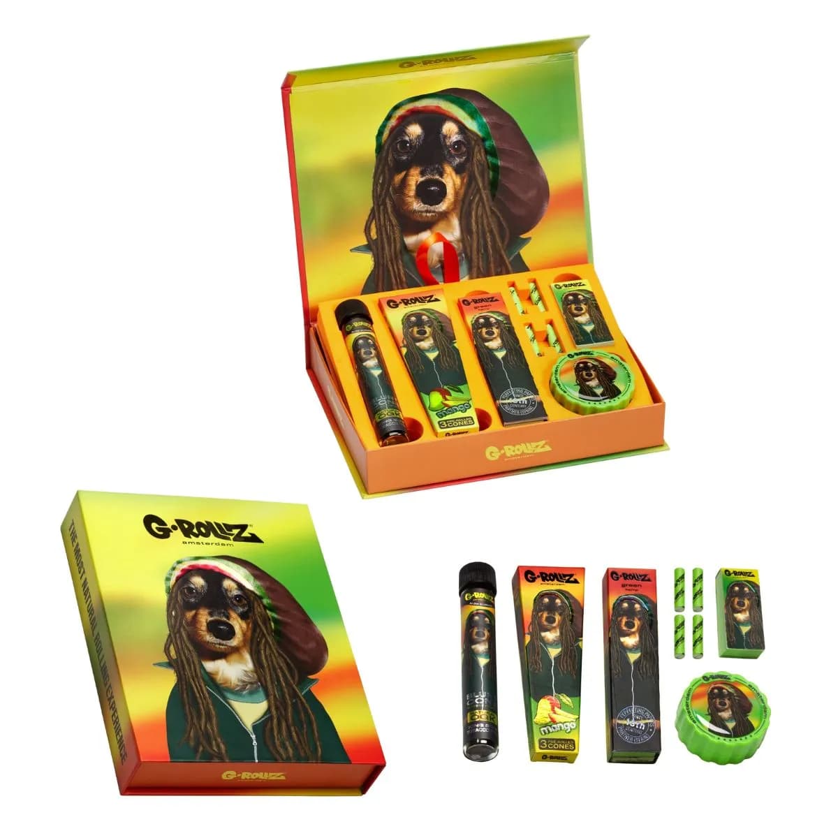 G-Rollz "Reggae" Gift Box – XS Rolling Set - Packed With Products