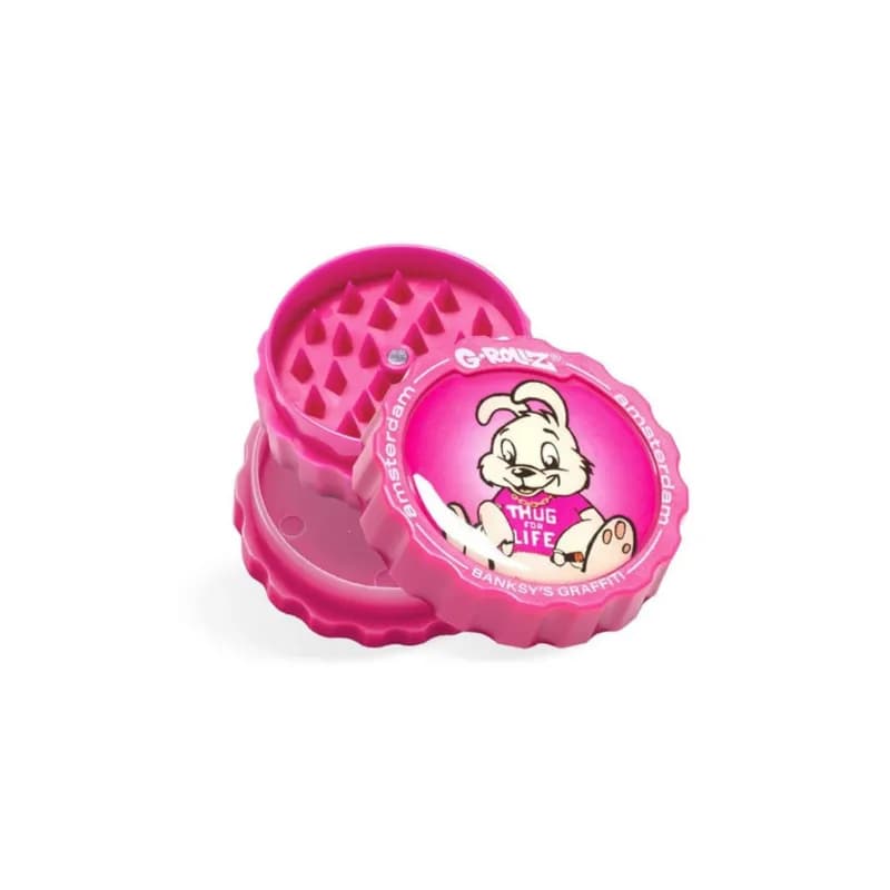 G-Rollz Banksy's Graffiti 3-Part Grinder 53mm - Thug for Life' Pink