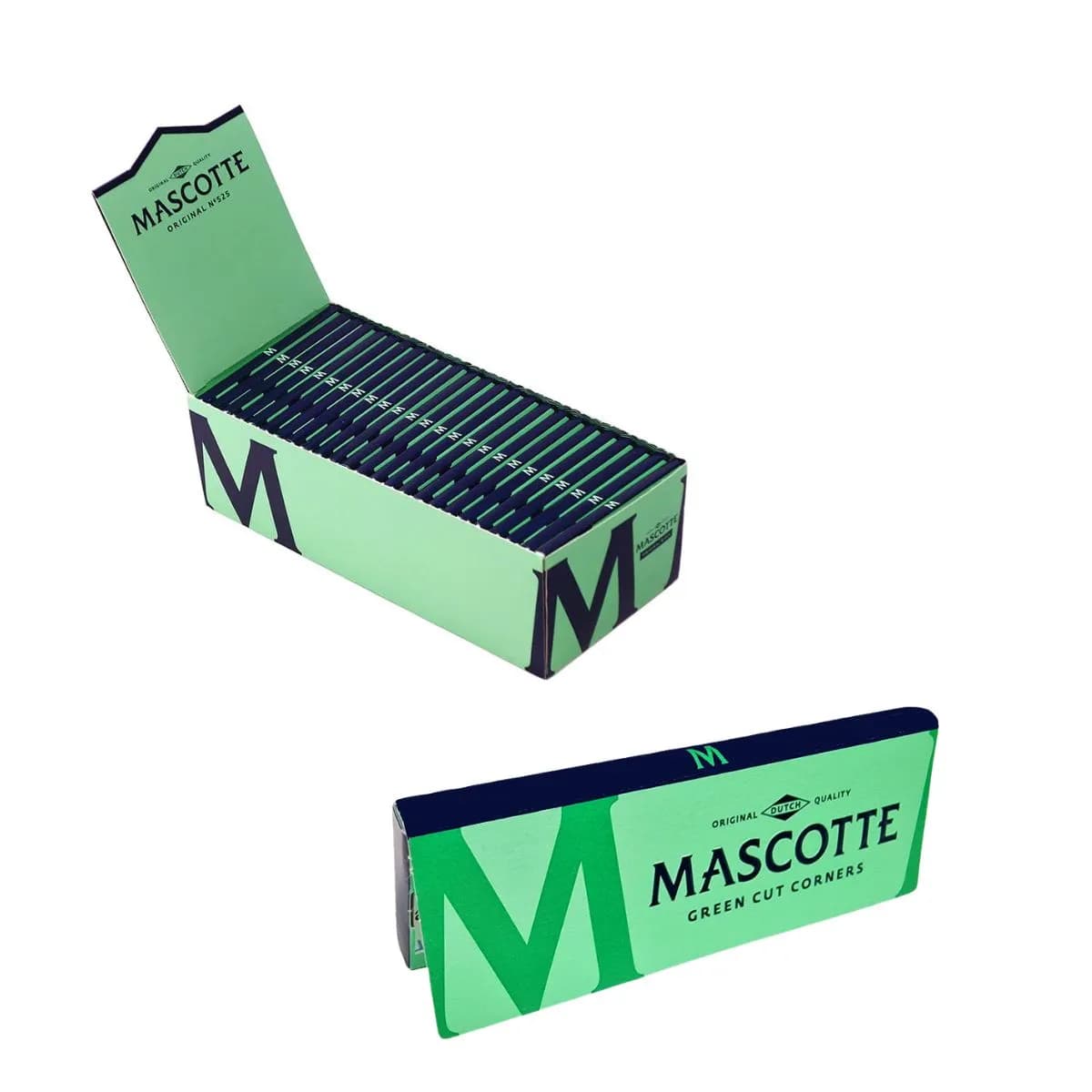 Mascotte Green Regular Cut Corners Rolling Papers