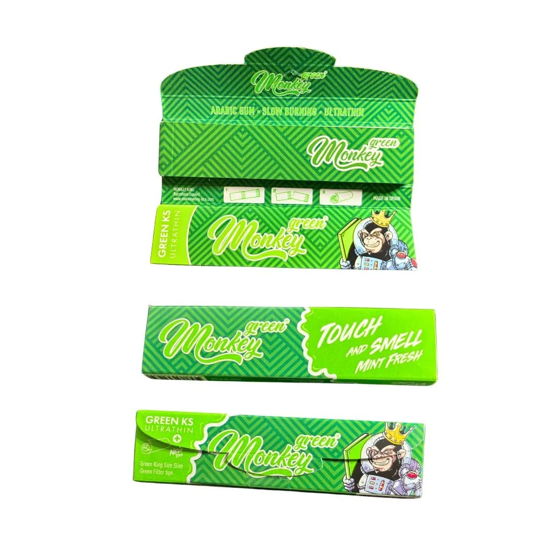 Monkey King Green Mint Touch & Smell Kingsize Papers & Tips