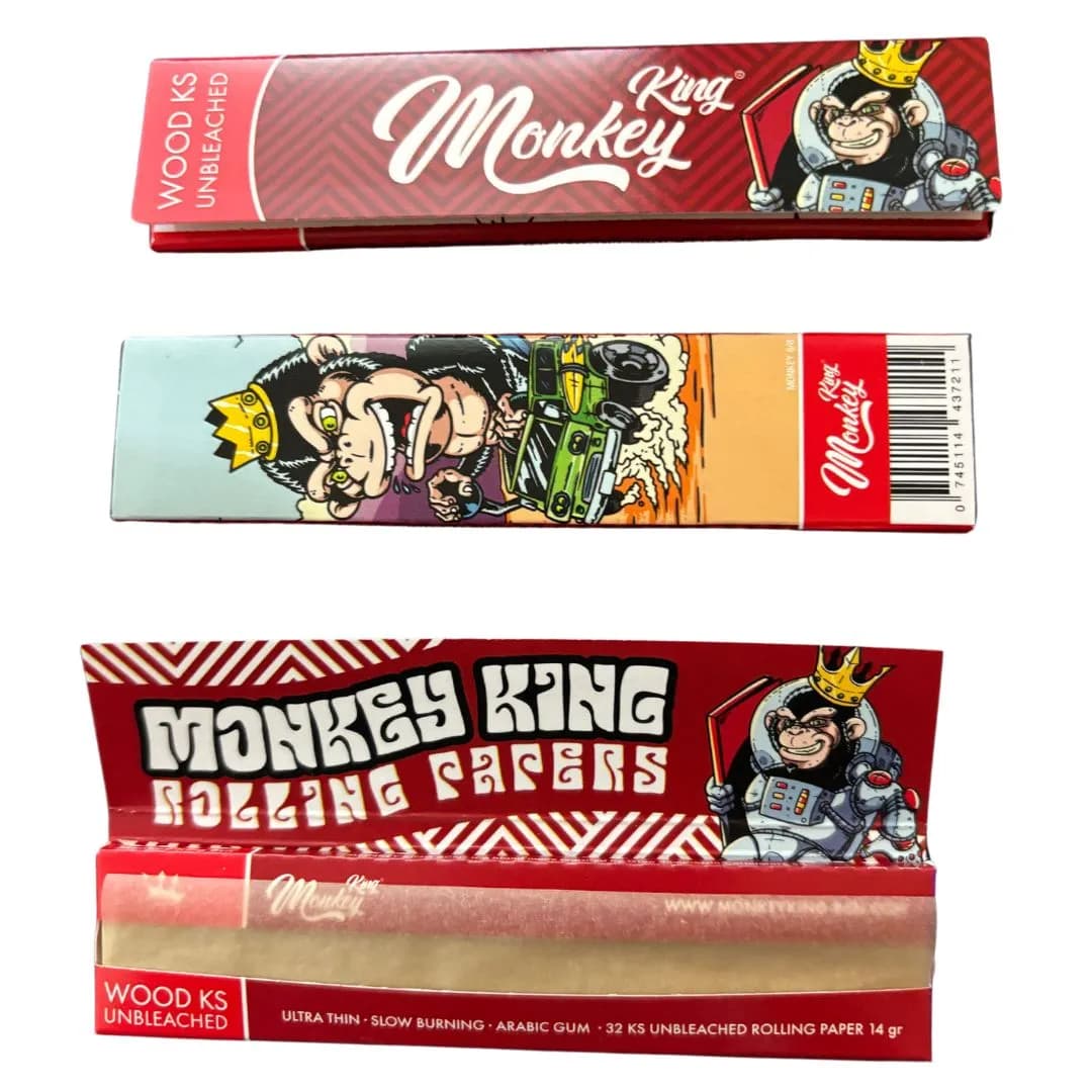Monkey King Wood Unbleached Kingsize Slim Rolling Papers