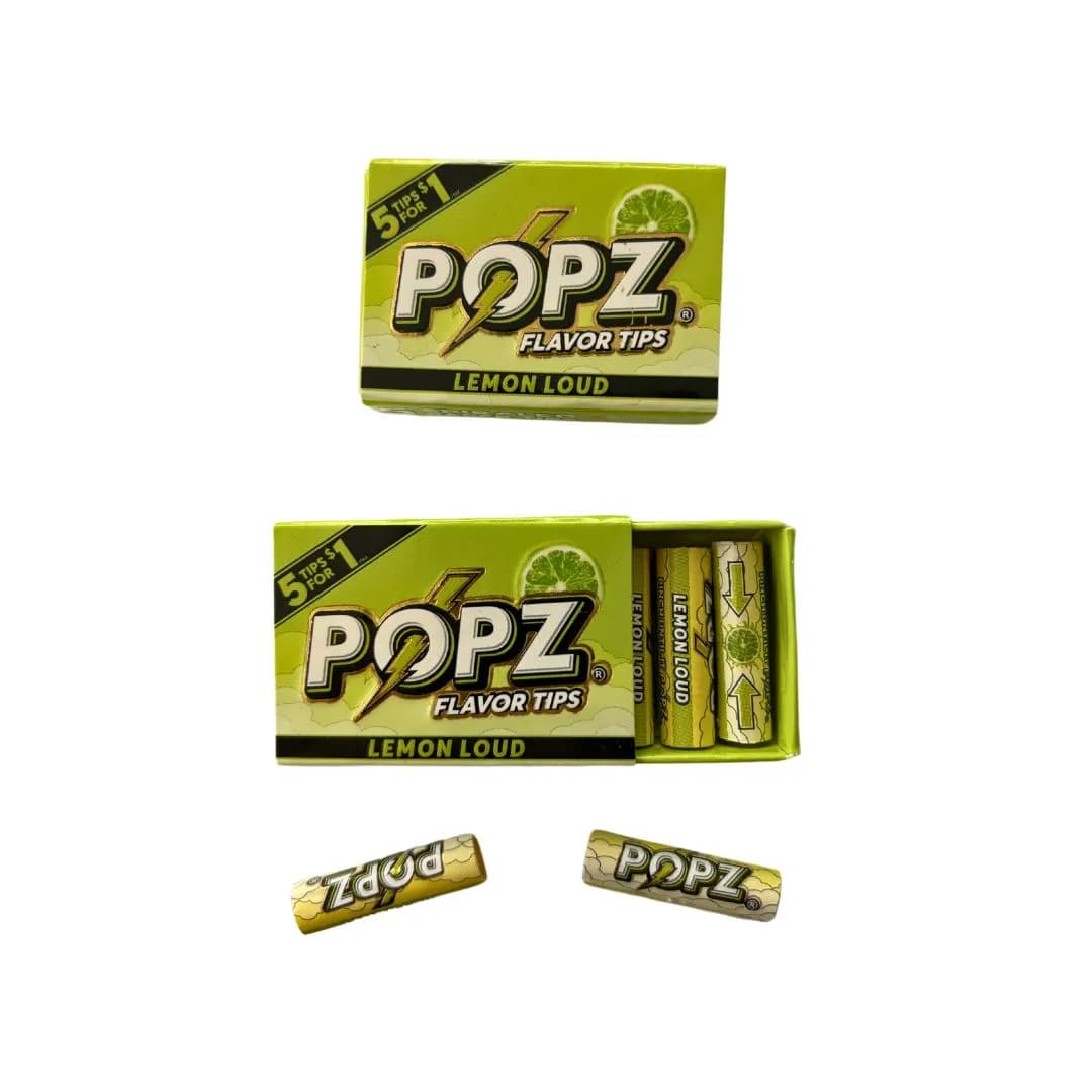 POPZ Lemon Loud Flavoured Tips Box of 5 Tips