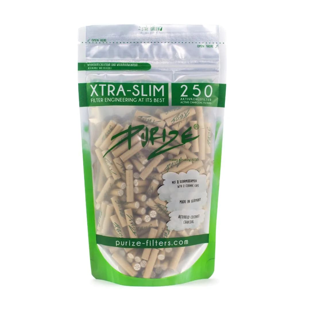 Purize 250 Carbon Activated Extra Slim Filter Tips Roach - Organic