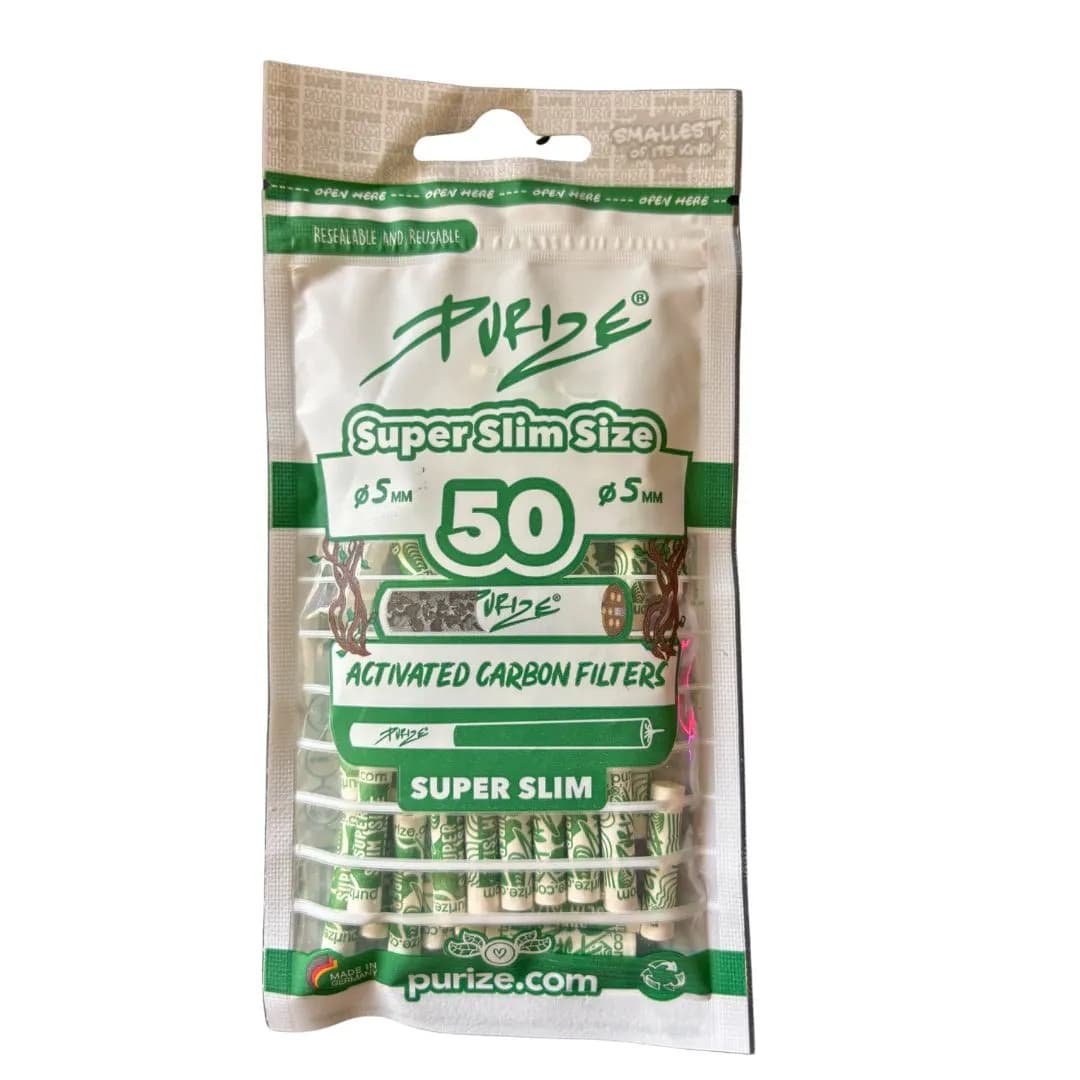 Purize 50 Carbon Activated Super Slim Filter Tips Roach - White