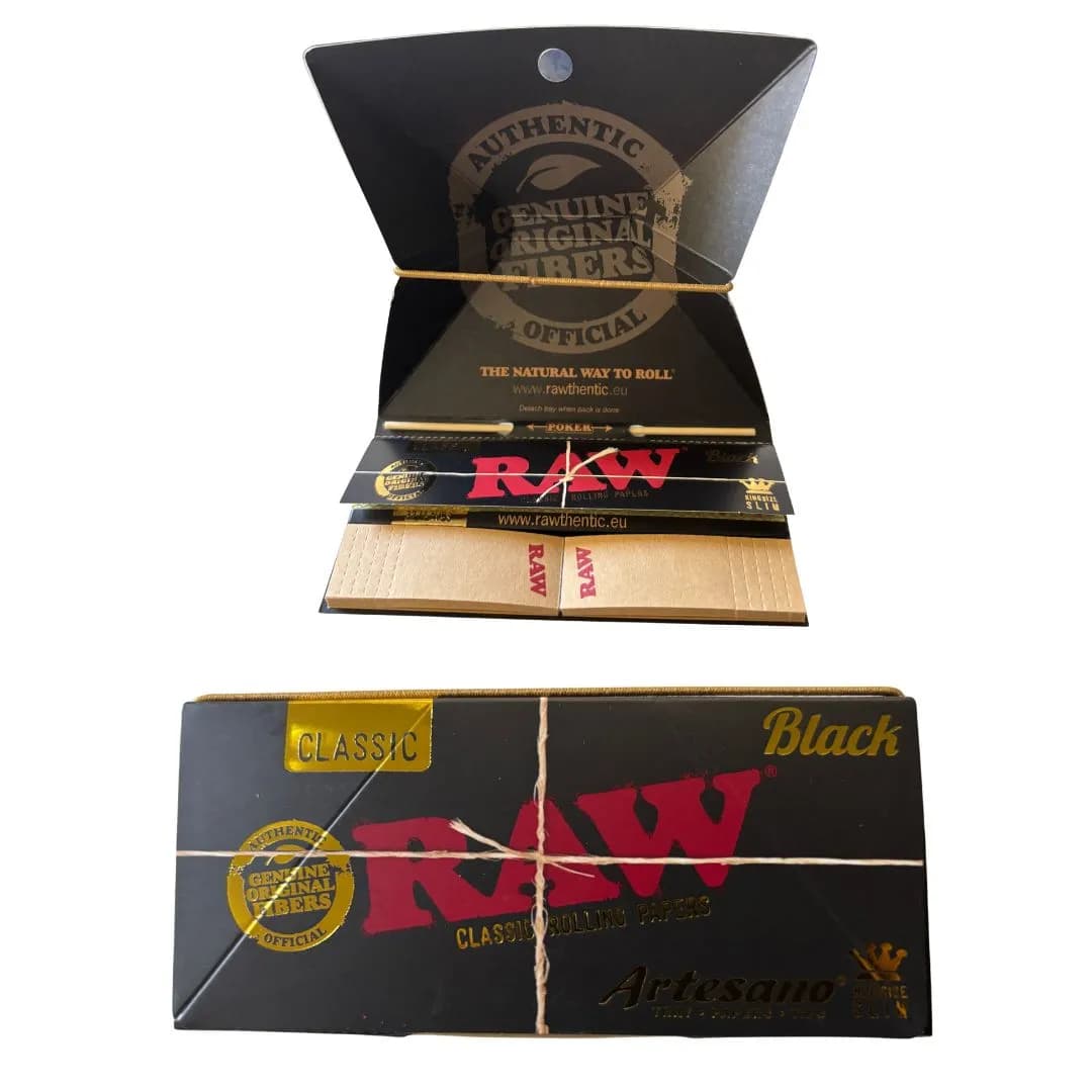 RAW Black Arteseno Papers Tips Tray Poker