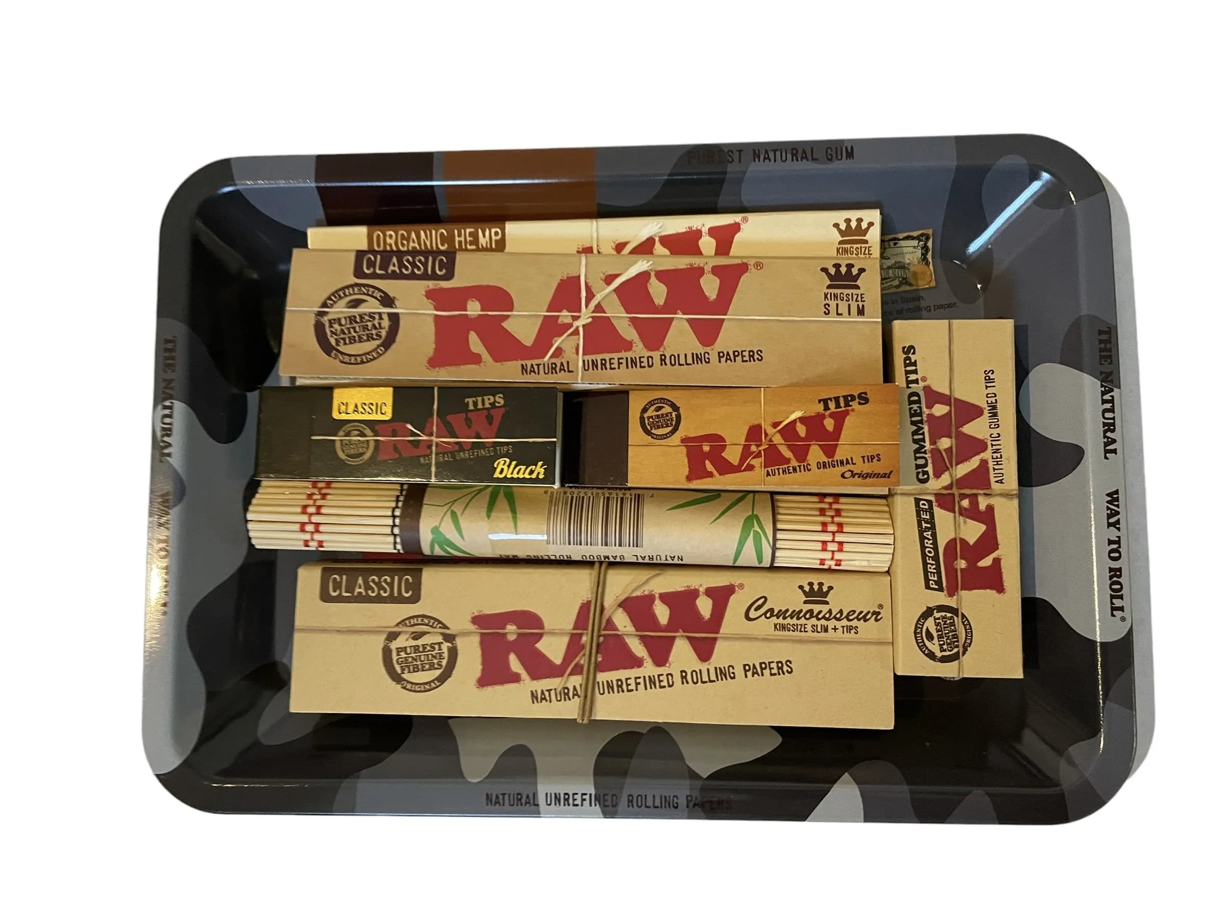 RAW Camouflage Rolling Tray Gift Set Kit - Paper - Tips & Mat