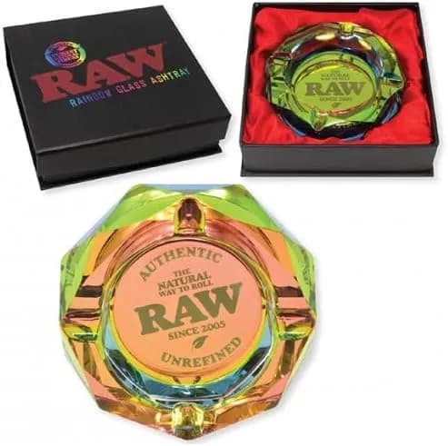 RAW Rainbow Glass Ashtray In Presentation Box
