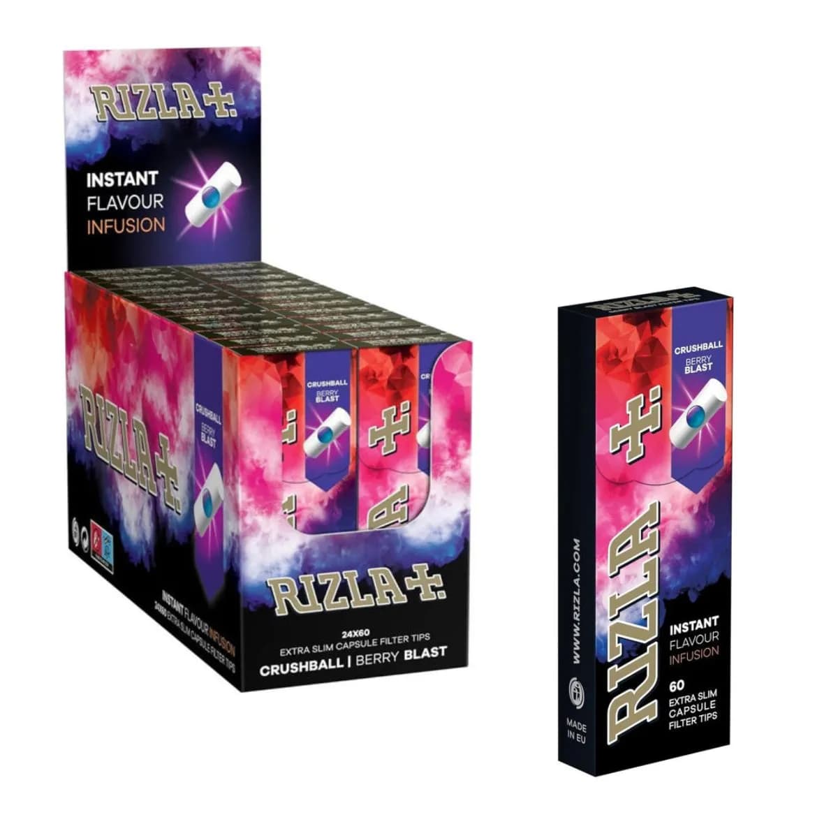 Rizla Plus Berry Blast Extra Slim Filter Tips | Crushball Flavour Filters