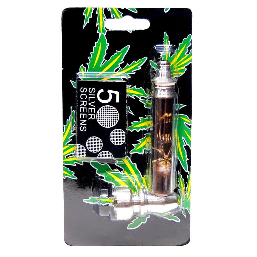 Small Metal Pipe With Pack Of Replacement Gauzes