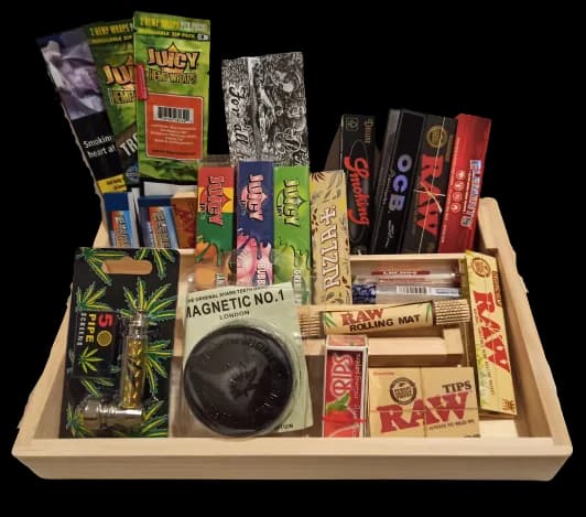 Smokers Wooden Tray Gift Set - Bumper Edition