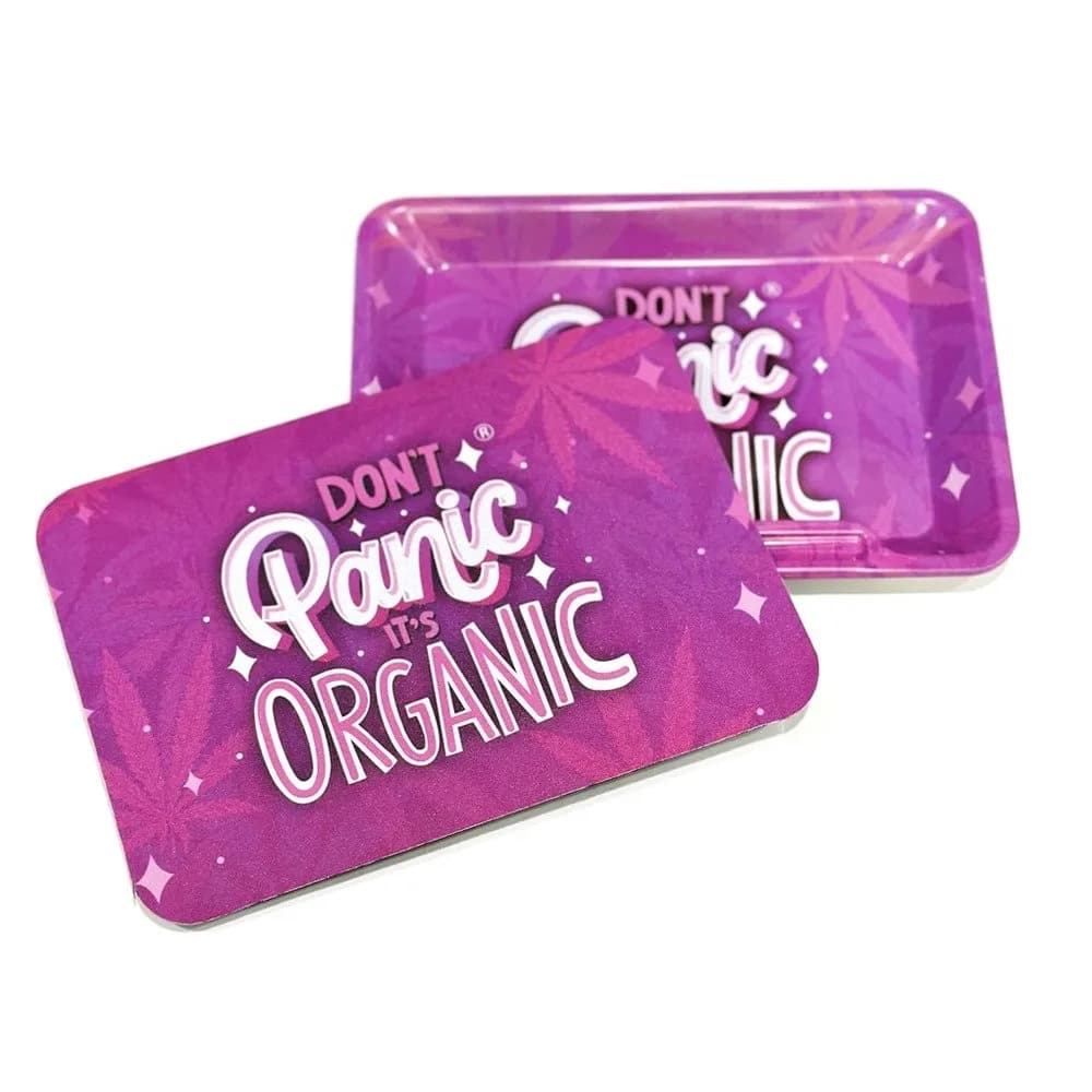 Wise Skies Don't Panic Pink Tray With Magnetic Lid