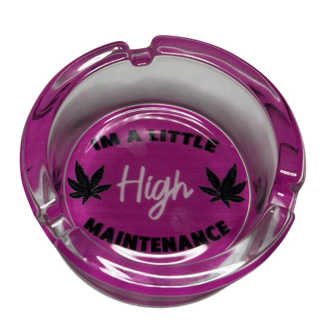 Wise Skies High Maintenance Pink Glass Ashtray