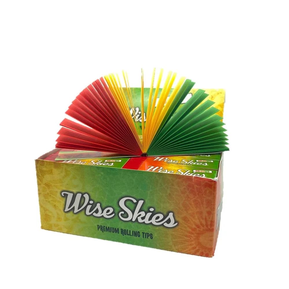 Wise Skies Rainbow - Premium Rolling Tips Roach Card Filter Tips Natural