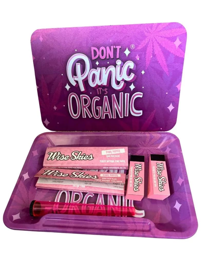 Wise Skies Tray Set Don't Panic Pink with Lid and Set